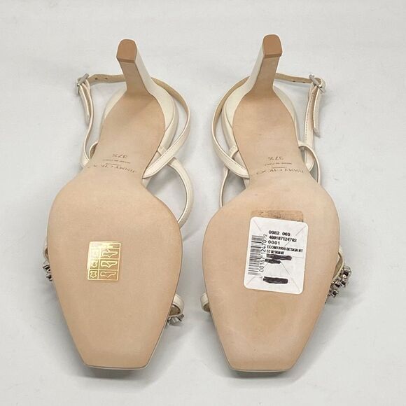 Jimmy Choo Meira Crystal Embellished Nappa Sandal size 37.5 - Picture 14 of 15